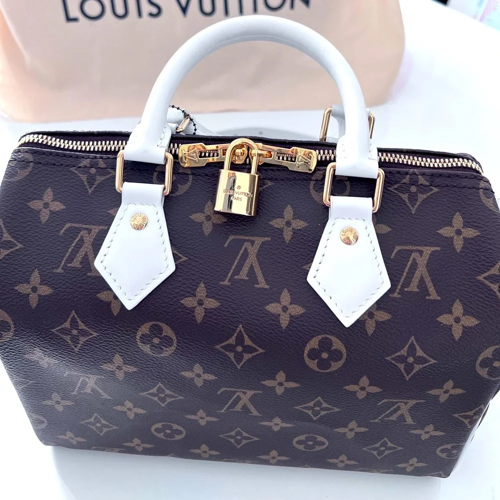 Louis Vuitton Brown and White Satchel - Picture 2 of 15